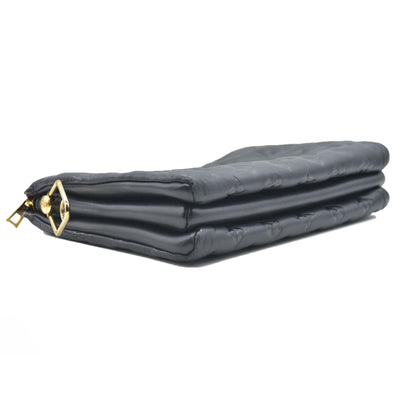 $4950 LOUIS VUITTON  Lambskin Embossed Monogram Coussin PM Black
