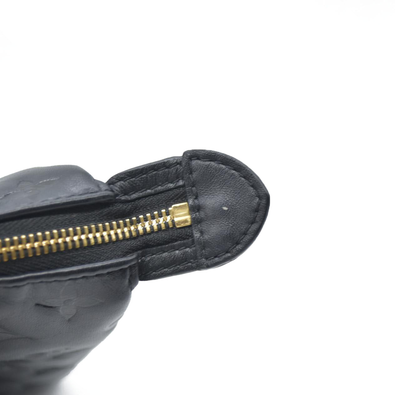 $4950 LOUIS VUITTON  Lambskin Embossed Monogram Coussin PM Black