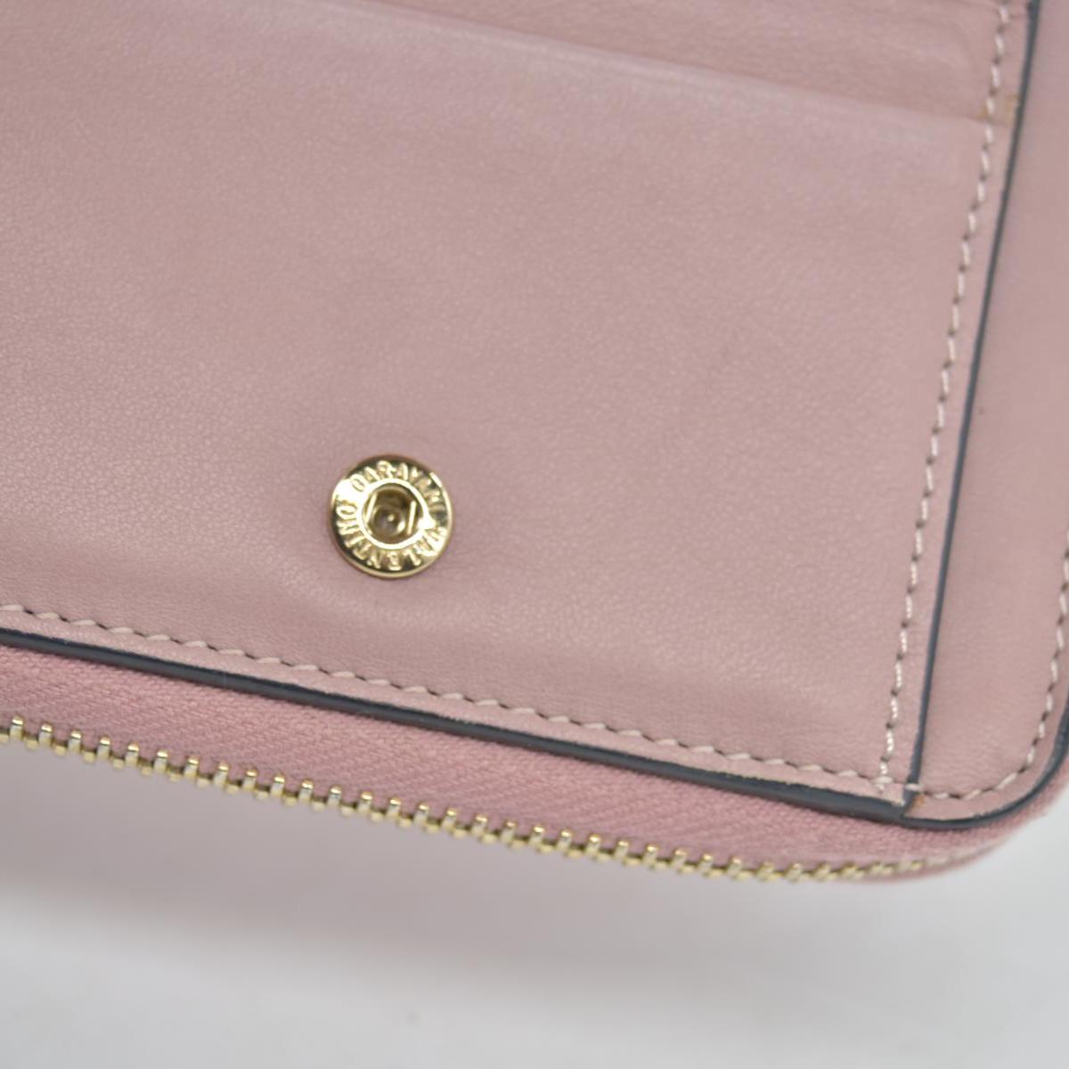 VALENTINO Garavani Rock Studs Leather Bifold Wallet Pink