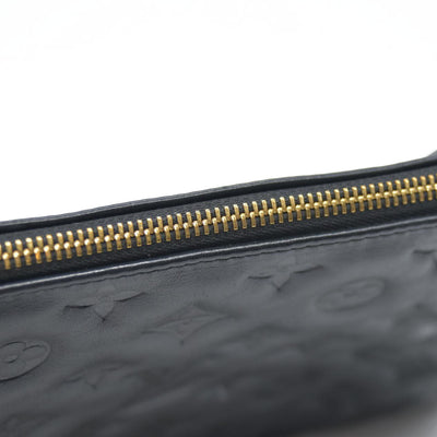 $4950 LOUIS VUITTON  Lambskin Embossed Monogram Coussin PM Black