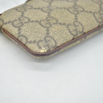 GUCCI GG Supreme PVC Coin Purse Wallet Beige
