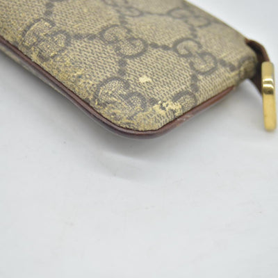 GUCCI GG Supreme PVC Coin Purse Wallet Beige