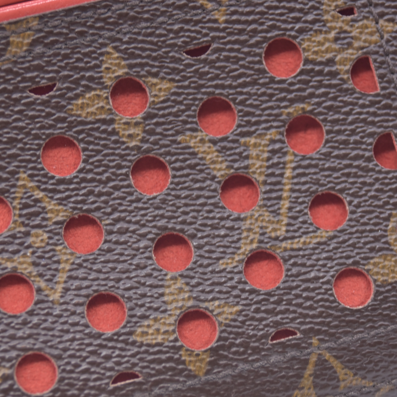 $530 Louis Vuitton Monogram Perforated Pochette Plat Orange