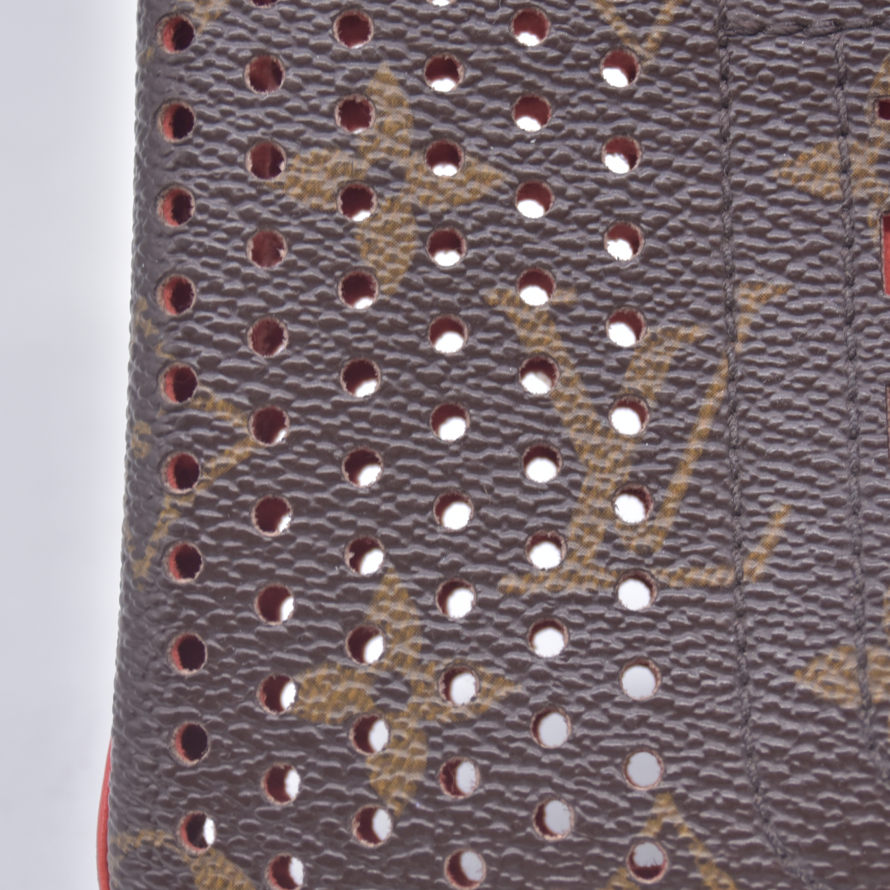 $530 Louis Vuitton Monogram Perforated Pochette Plat Orange