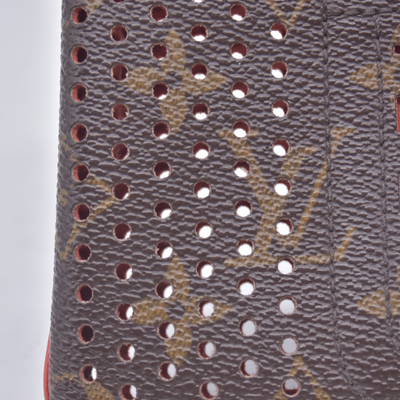 $530 Louis Vuitton Monogram Perforated Pochette Plat Orange