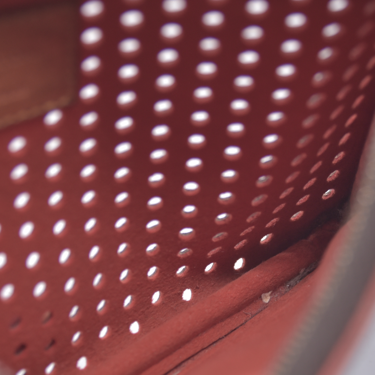 $530 Louis Vuitton Monogram Perforated Pochette Plat Orange