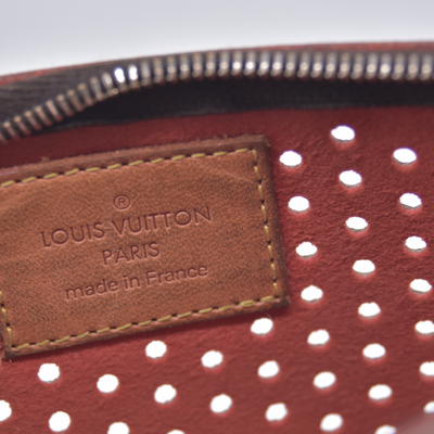 $530 Louis Vuitton Monogram Perforated Pochette Plat Orange