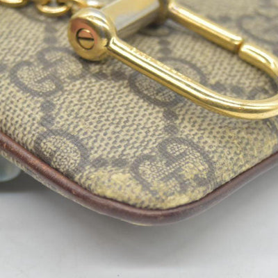 GUCCI GG Supreme PVC Coin Purse Wallet Beige