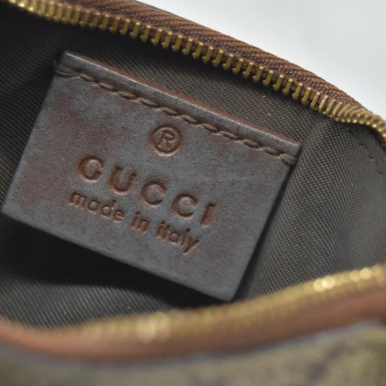 GUCCI GG Supreme PVC Coin Purse Wallet Beige