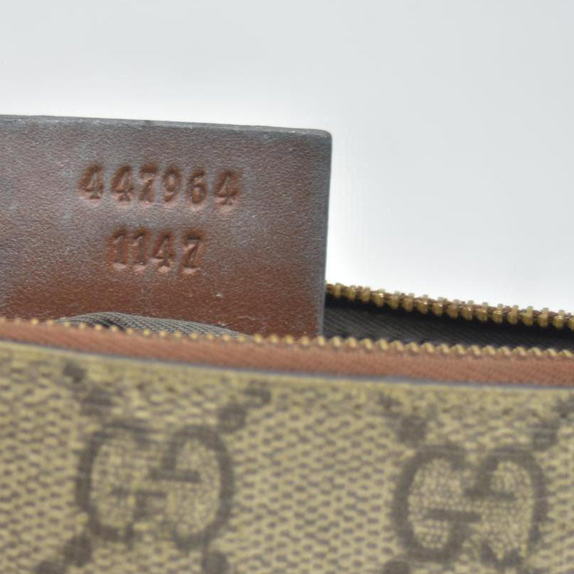 GUCCI GG Supreme PVC Coin Purse Wallet Beige