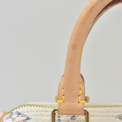 $2570 Louis Vuitton RFID Monogram Jacquard Fabric Speedy Bandouliere 20 Multicolor Beige