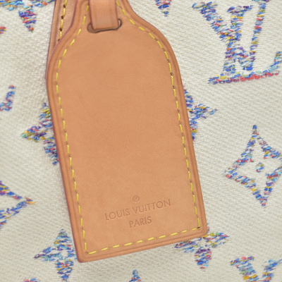 $2570 Louis Vuitton RFID Monogram Jacquard Fabric Speedy Bandouliere 20 Multicolor Beige