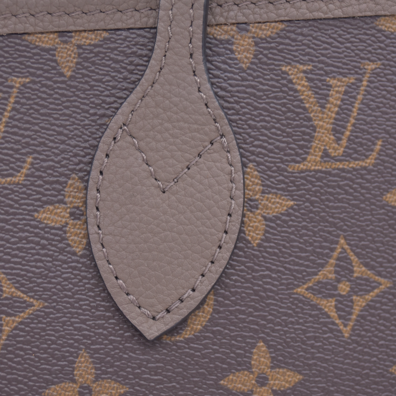 $3200 RFID Louis Vuitton Monogram Calfskin Neo Neverfull Inside Out MM Dark Fango Taupe