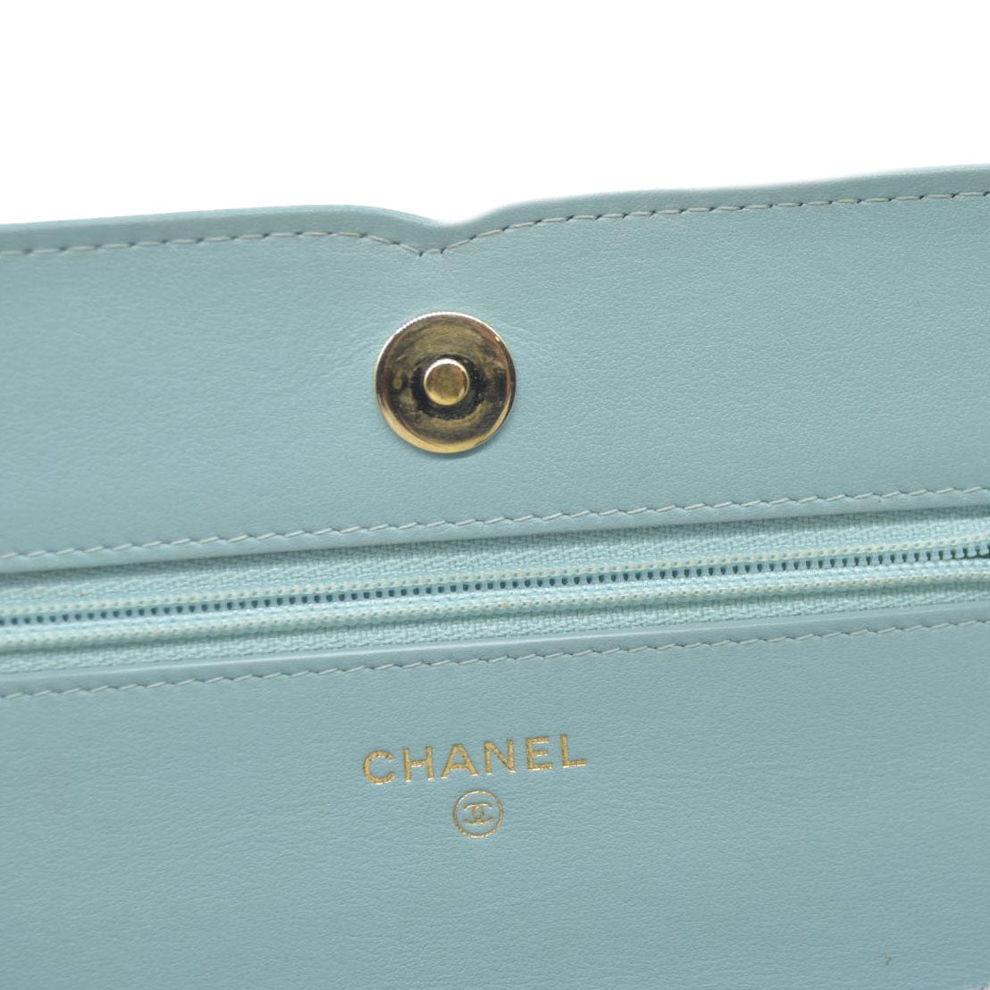 $3100 Chanel Caviar Quilted CC Filigree Wallet On Chain WOC Blue