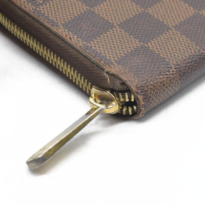$865 Louis Vuitton  Damier Ebene Zippy Wallet CA3163