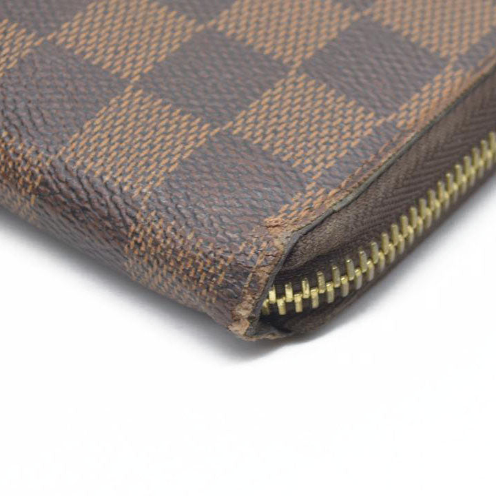 $865 Louis Vuitton  Damier Ebene Zippy Wallet CA3163