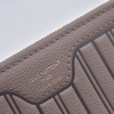 $3200 RFID Louis Vuitton Monogram Calfskin Neo Neverfull Inside Out MM Dark Fango Taupe