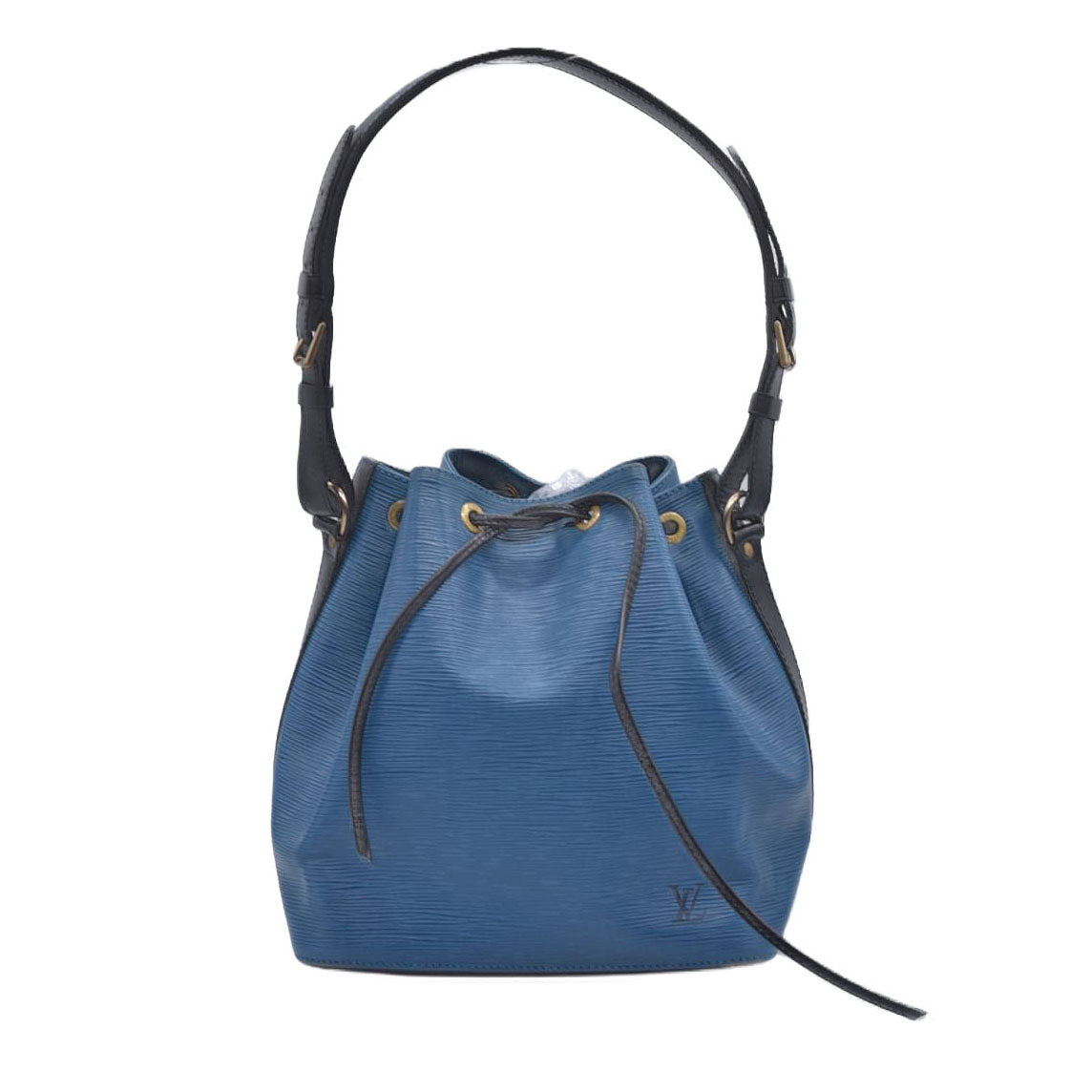 $1430 Louis Vuitton Blue Black Epi Leather Petit Noe Bag CONSIGNMENT