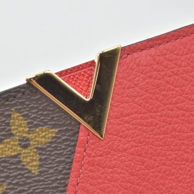 $455 2016 Louis Vuitton Calfskin Monogram Kimono Tote Card Holder Cherry GI3176 CONSIGNMENT
