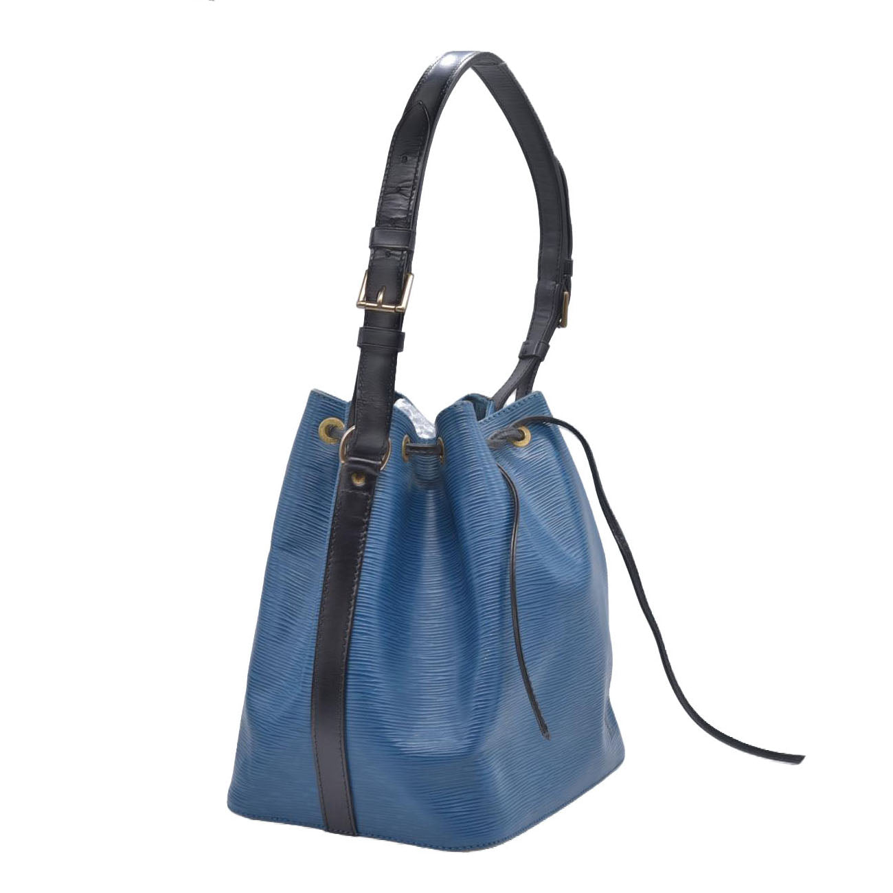 $1430 Louis Vuitton Blue Black Epi Leather Petit Noe Bag CONSIGNMENT