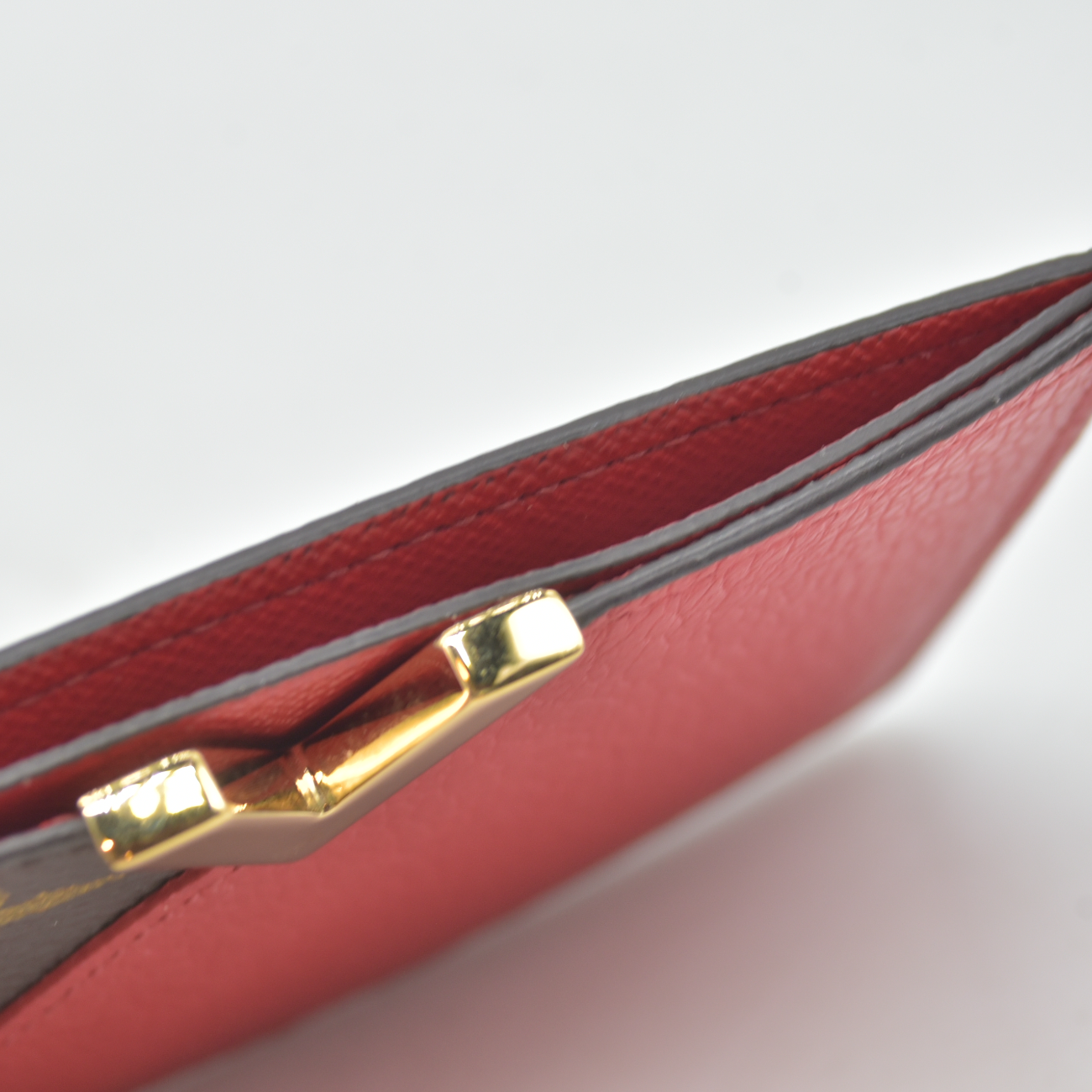 $455 2016 Louis Vuitton Calfskin Monogram Kimono Tote Card Holder Cherry GI3176 CONSIGNMENT
