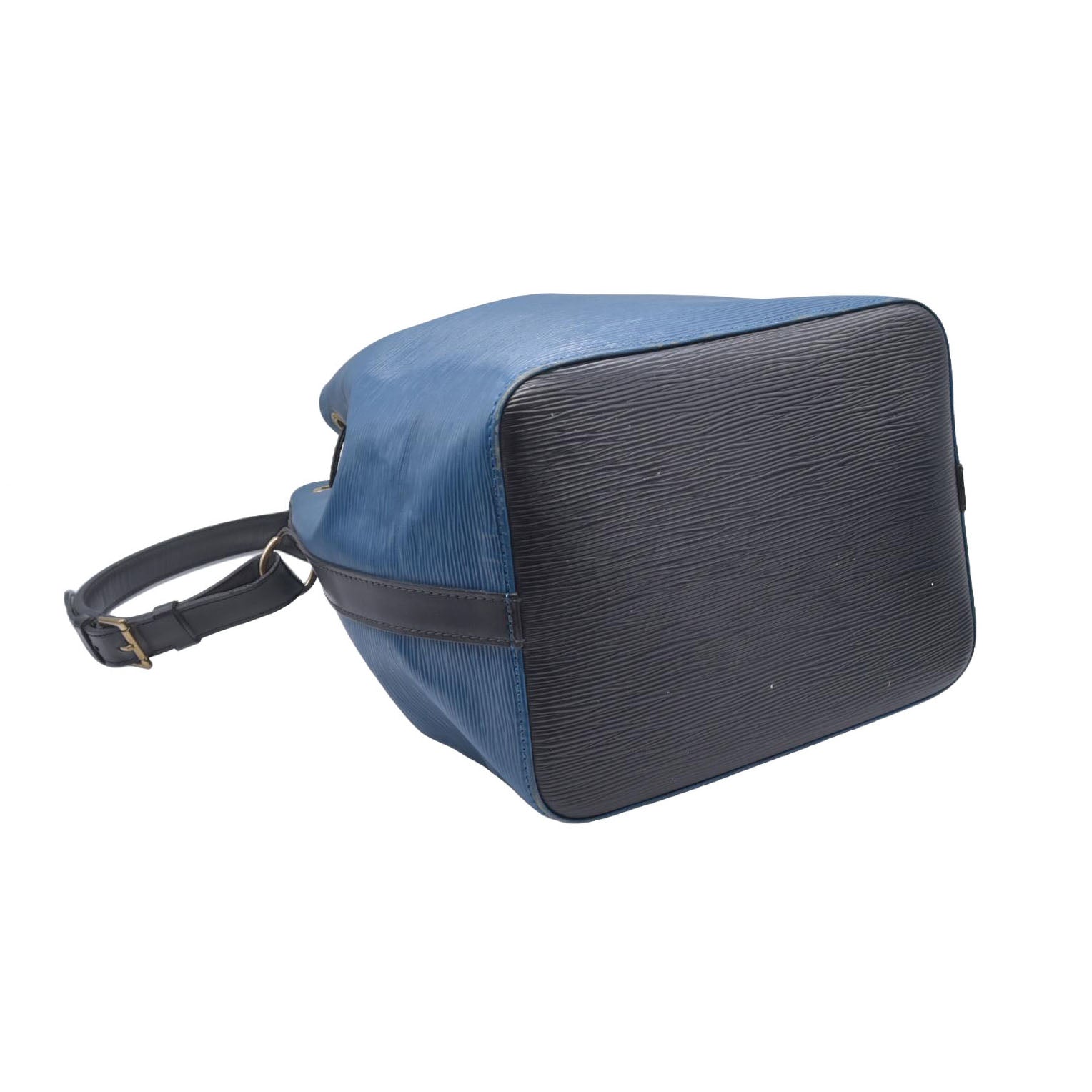 $1430 Louis Vuitton Blue Black Epi Leather Petit Noe Bag CONSIGNMENT 10021129