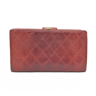 Chanel Chanel Red Lambskin Bicolore Wallet