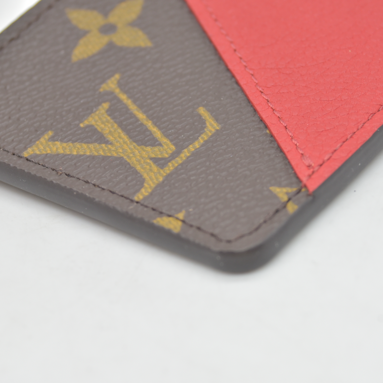 $455 2016 Louis Vuitton Calfskin Monogram Kimono Tote Card Holder Cherry GI3176 CONSIGNMENT