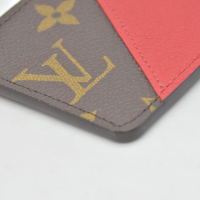 $455 2016 Louis Vuitton Calfskin Monogram Kimono Tote Card Holder Cherry GI3176 CONSIGNMENT