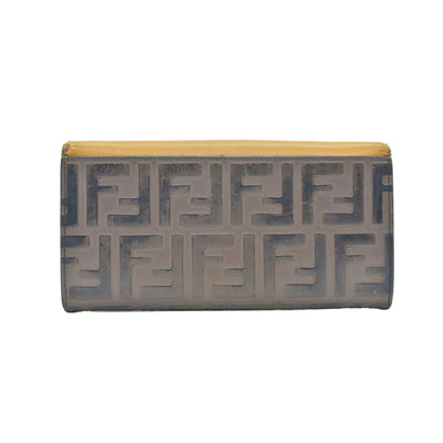 FENDI Zucca Leather Long Bifold Wallet Yellow