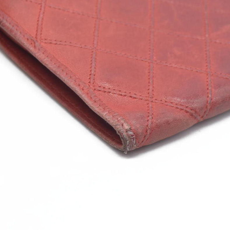 Chanel Chanel Red Lambskin Bicolore Wallet