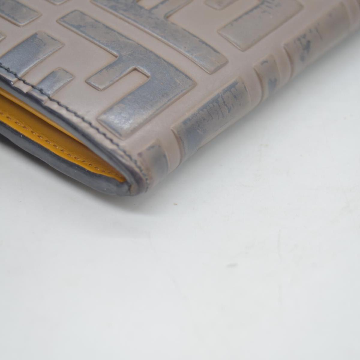 FENDI Zucca Leather Long Bifold Wallet Yellow