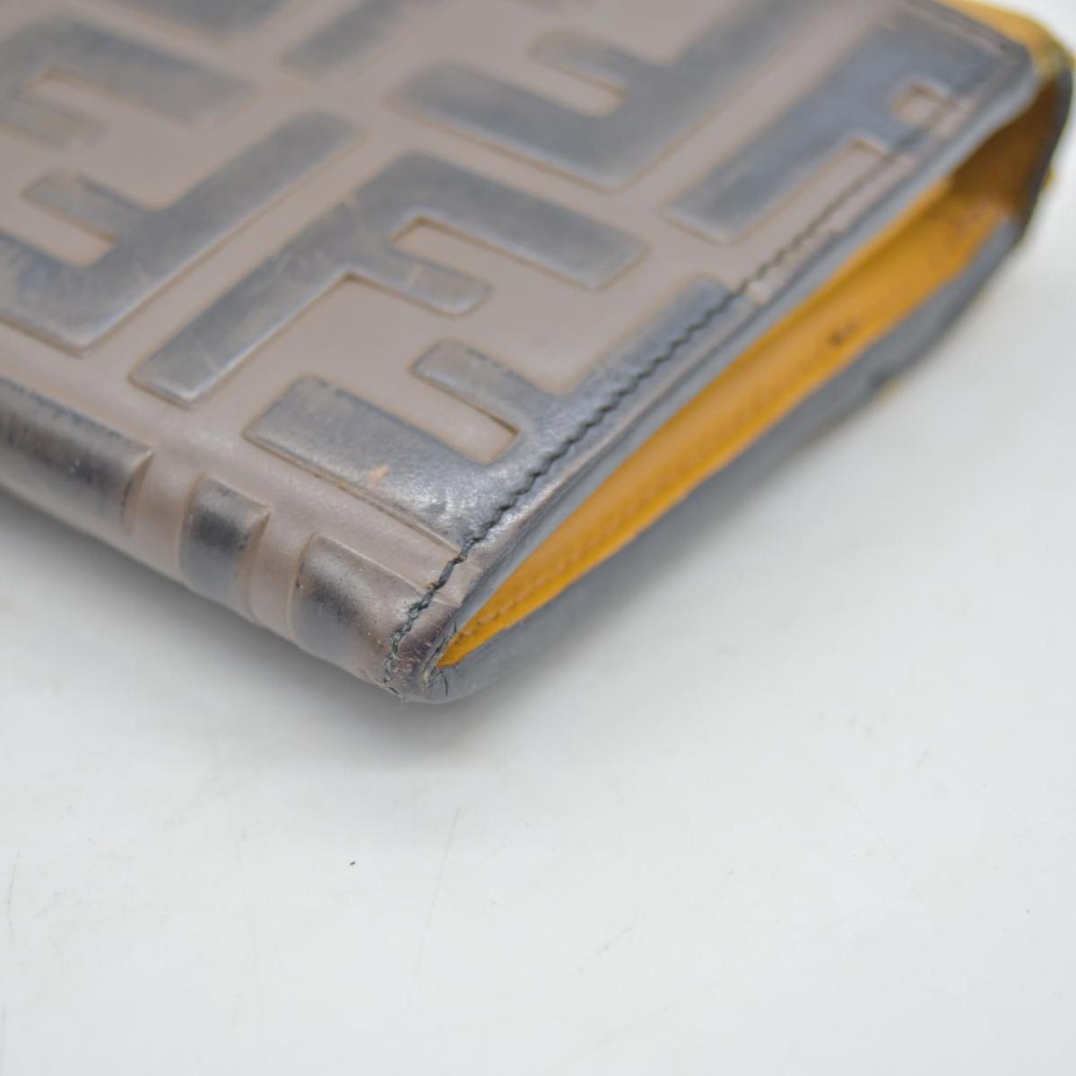 FENDI Zucca Leather Long Bifold Wallet Yellow