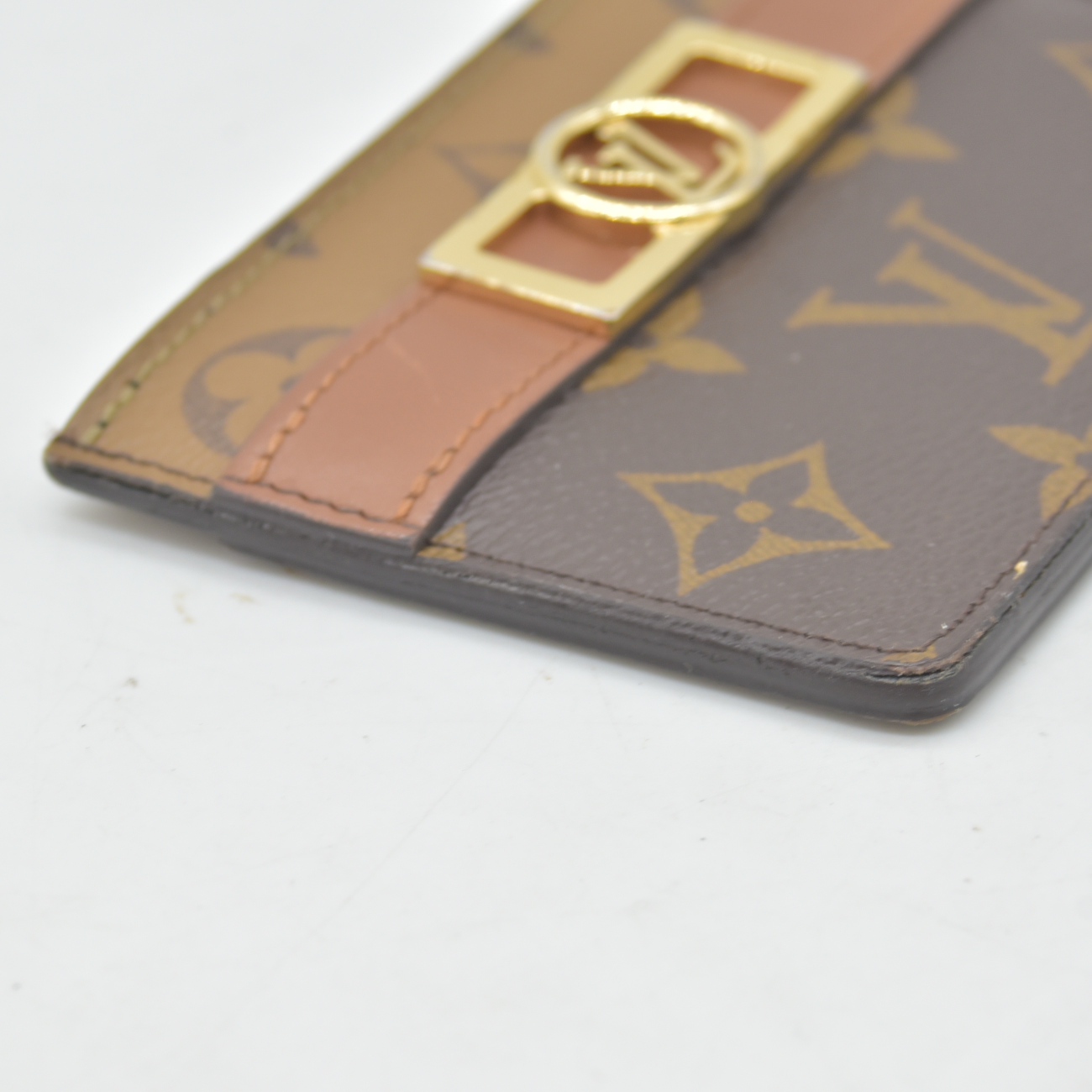 $460 Louis Vuitton Monogram Canvas Reverse Dauphine Card Holder RFID CONSIGNMENT