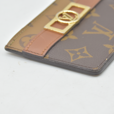 $460 Louis Vuitton Monogram Canvas Reverse Dauphine Card Holder RFID CONSIGNMENT