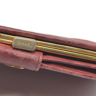 Chanel Chanel Red Lambskin Bicolore Wallet