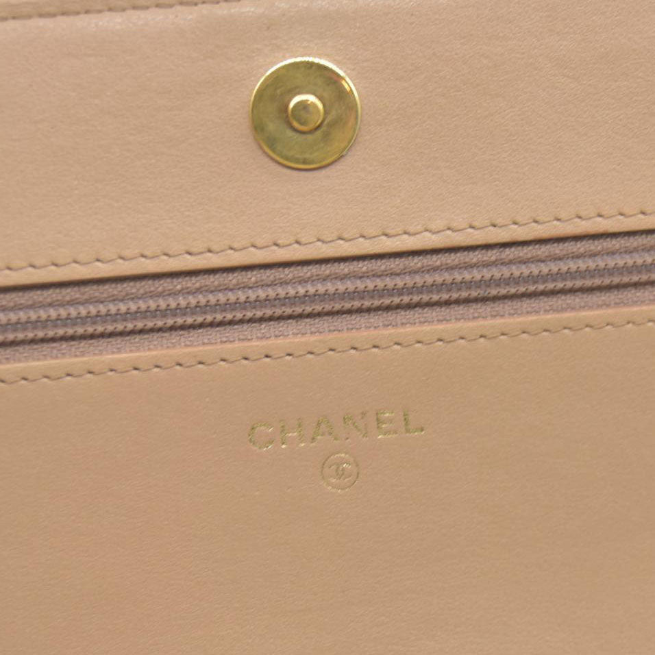 $3575 Chanel Caviar Quilted Boy Wallet On Chain WOC Dark Beige