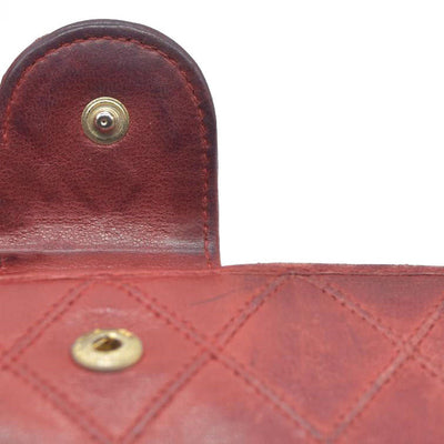 Chanel Chanel Red Lambskin Bicolore Wallet