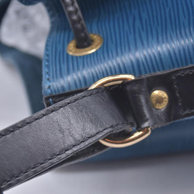 $1430 Louis Vuitton Blue Black Epi Leather Petit Noe Bag CONSIGNMENT 10021129