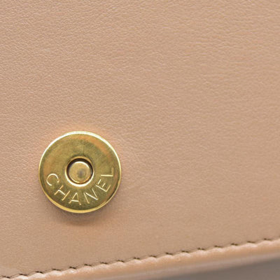 $3575 Chanel Caviar Quilted Boy Wallet On Chain WOC Dark Beige