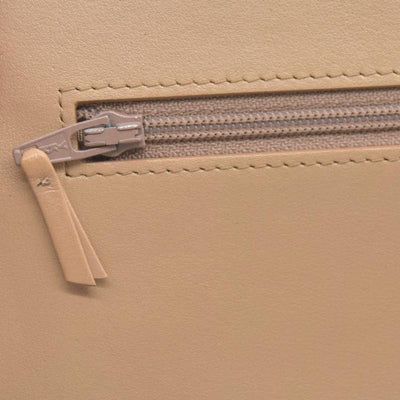 $3575 Chanel Caviar Quilted Boy Wallet On Chain WOC Dark Beige