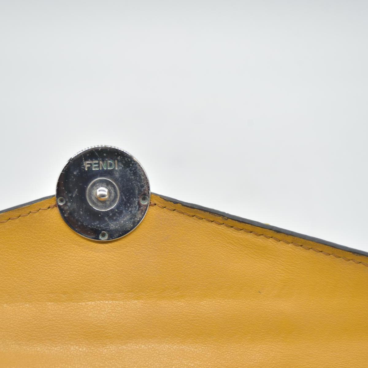 FENDI Zucca Leather Long Bifold Wallet Yellow