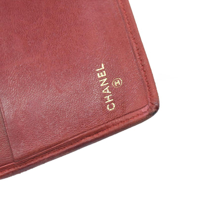 Chanel Chanel Red Lambskin Bicolore Wallet