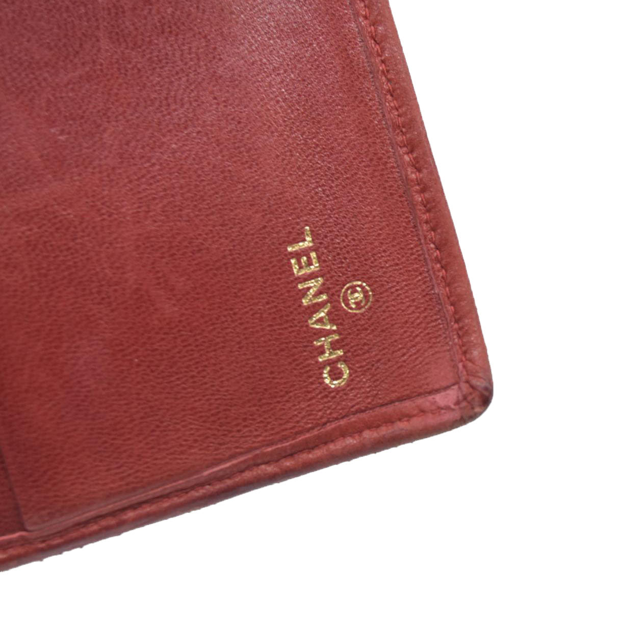 Chanel Chanel Red Lambskin Bicolore Wallet