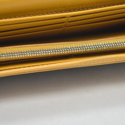 FENDI Zucca Leather Long Bifold Wallet Yellow