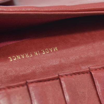 Chanel Chanel Red Lambskin Bicolore Wallet