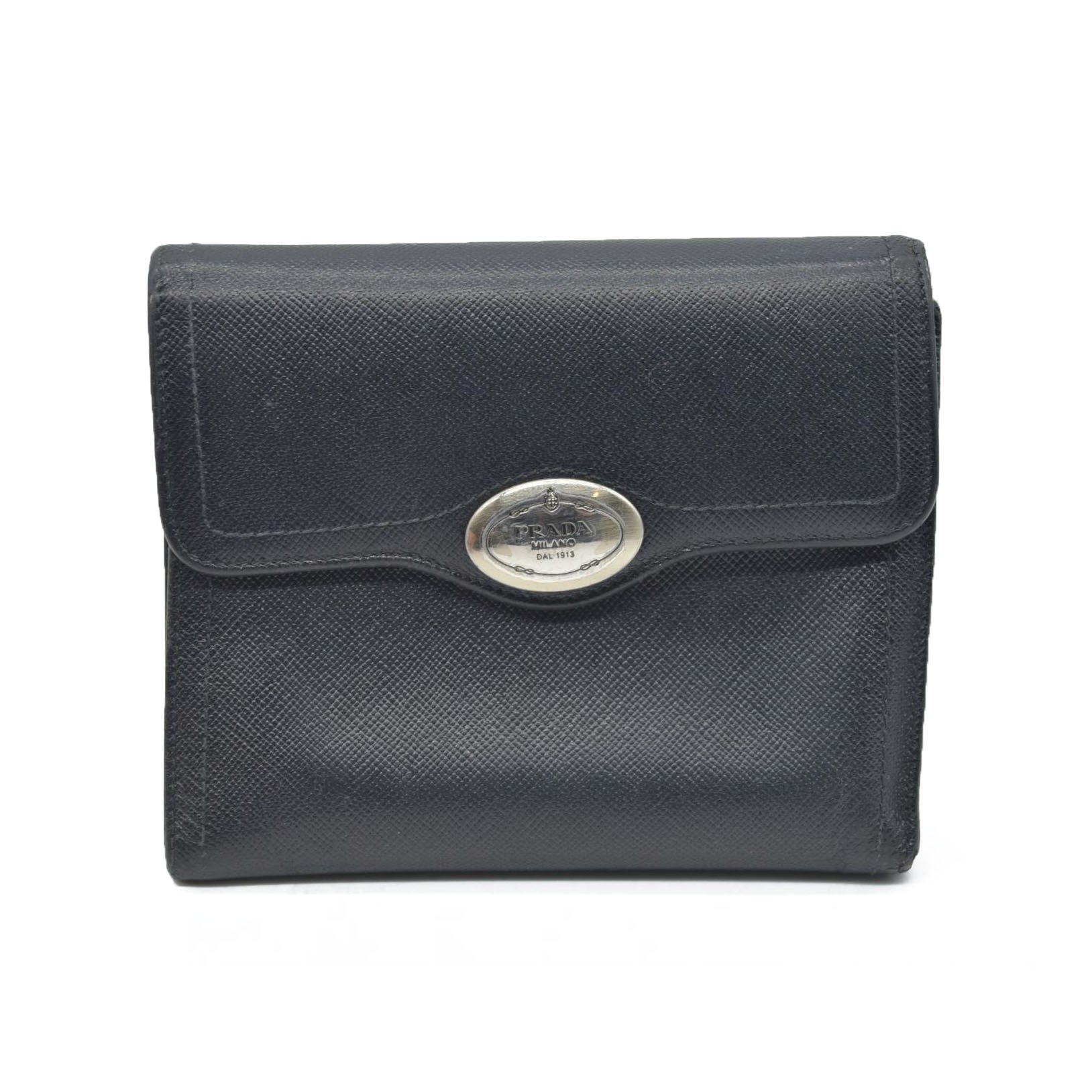 Prada Leather wallet Flap Closure Milano Dal 1913