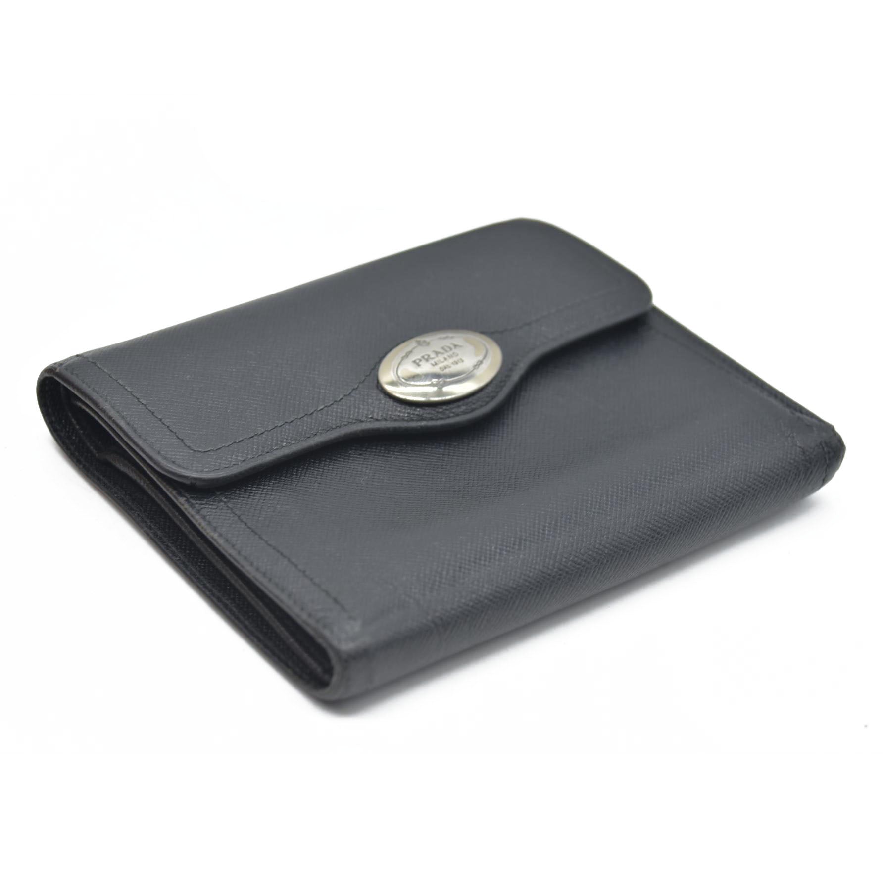 Prada Leather wallet Flap Closure Milano Dal 1913