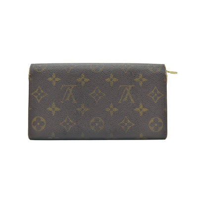 $725 1997 Louis Vuitton Monogram Portefeiulle Sarah Long Bifold Wallet Brown CA0917