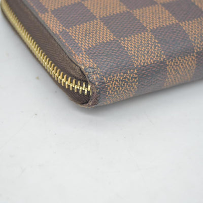 Louis Vuitton Damier Zippy Zip Around Long Wallet Purse Brown CA4163